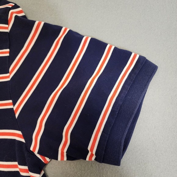 Ralph Lauren Plolo Shirt Mens XL Blue with Pink Stripe Short Sleeve Vintage - Picture 5 of 16